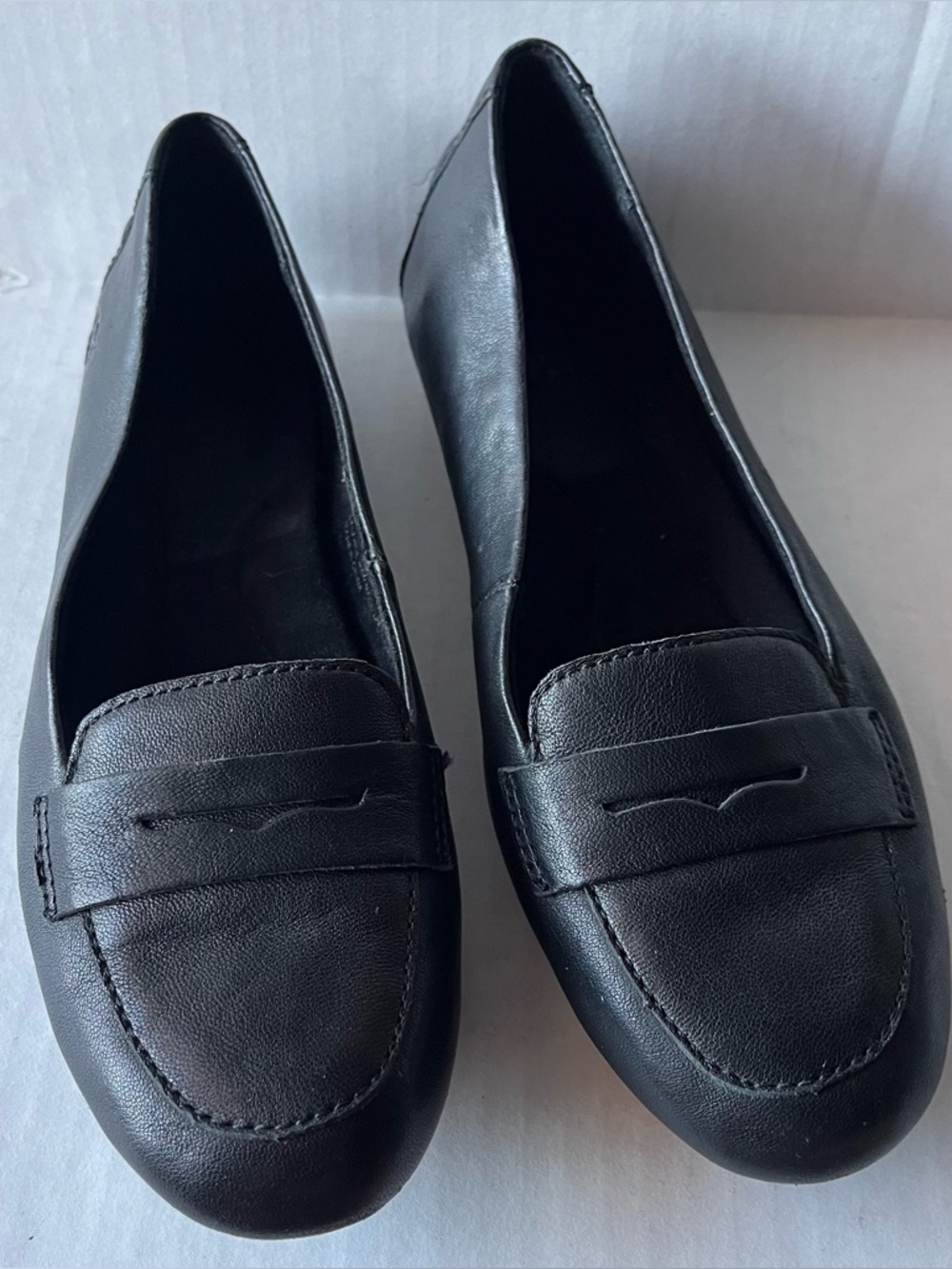 Born Malena Penny Loafer Driving Shoe Flat Moc Toe 6.5M Black Leather
